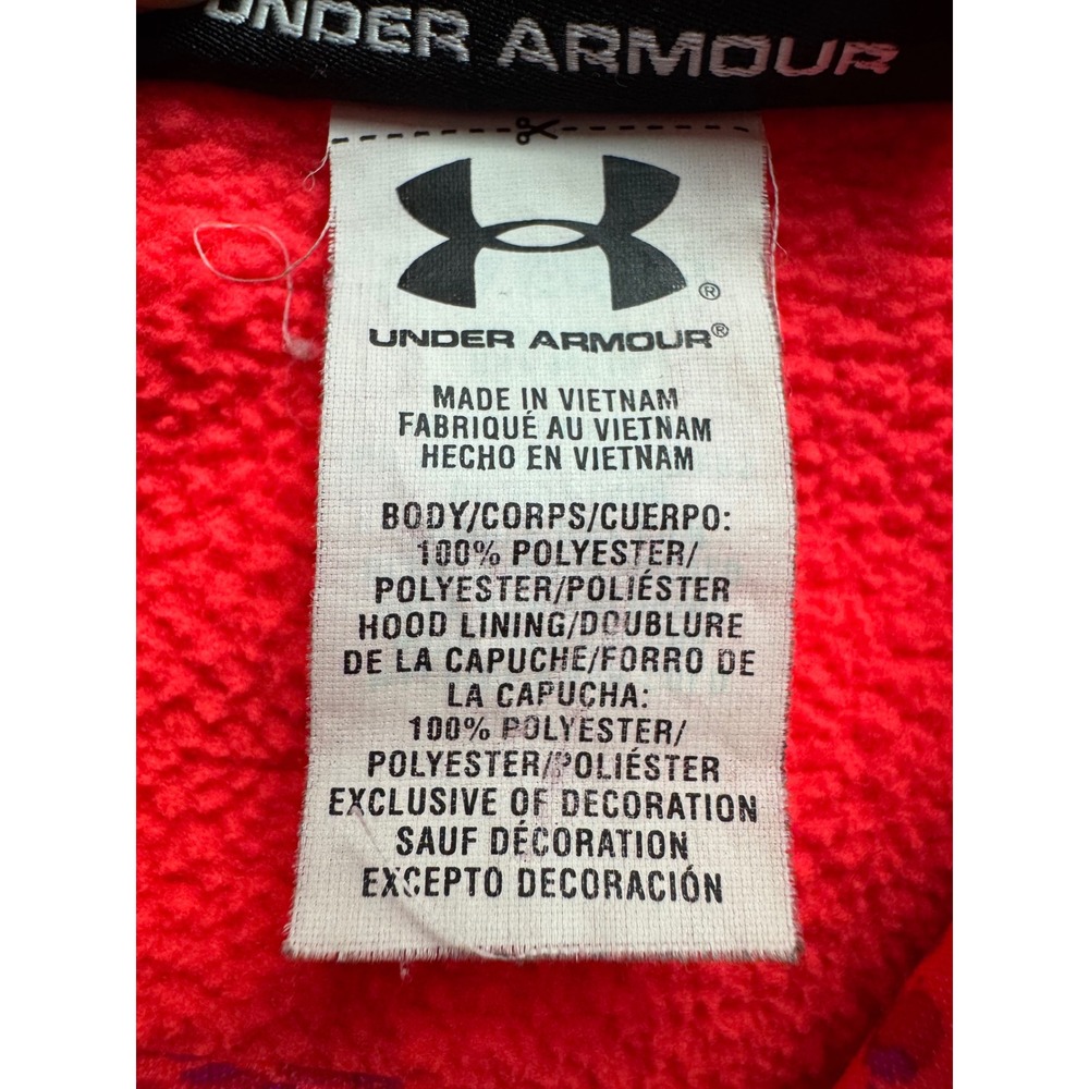 Under Armour Women Large pink Logo Hoodie Semi-Fitted Fleece Pullover Sweatshirt - Picture 4 of 13